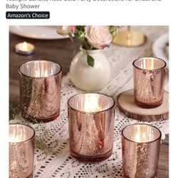 20- Rose Gold Votive Candle Holders Party 
