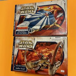 Star Wars Jedi Starfighter and Hailfire Droid New Read Description
