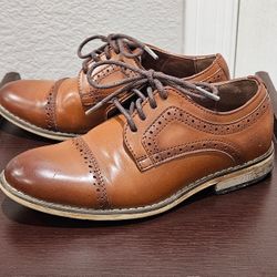 Stacy Adams Boys Dress Shoes Cogniac Brown Soft Oxford Size 12M