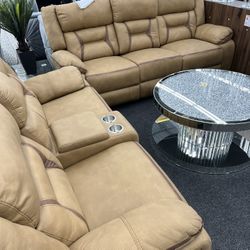 Quadruple Reclining Couch And Loveseat!