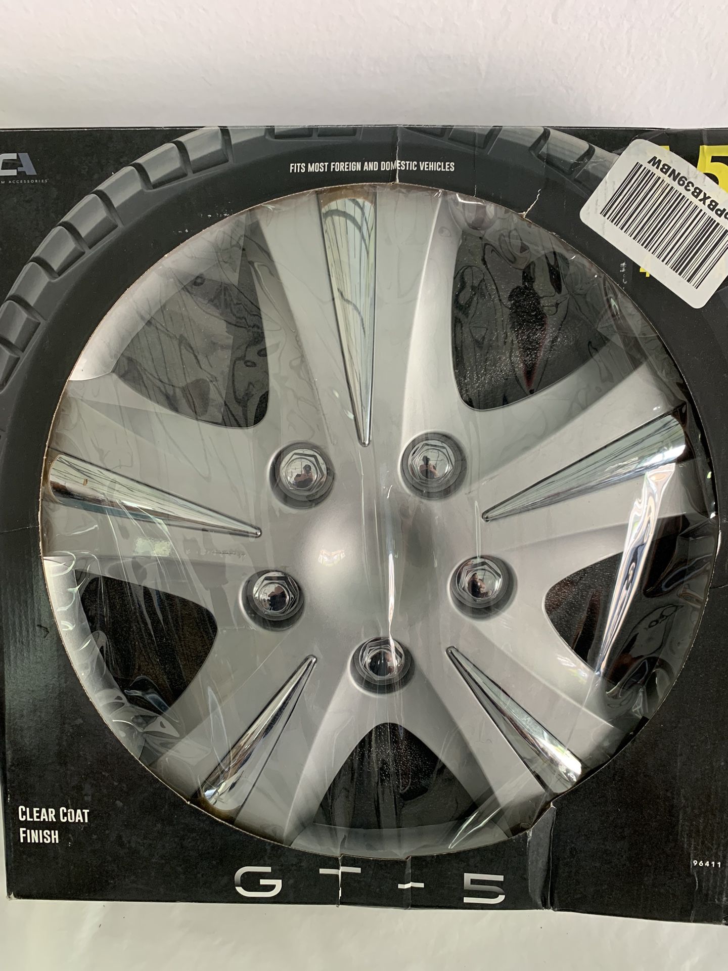 Custom Accessories 96411 GT-5 Silver 15" Wheel Cover, Pack of 4