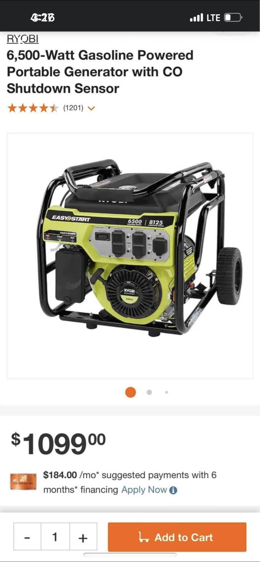 Ryobi Generator 