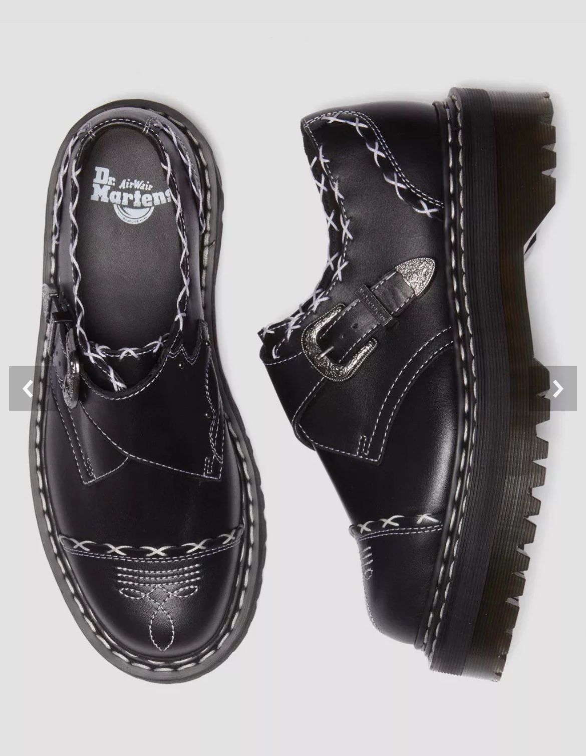 Dr Martens MONK GOTHIC AMERICANA LEATHER PLATFORM SHOES