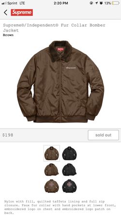 Supreme x Independent Fur Collar Bomber jacket