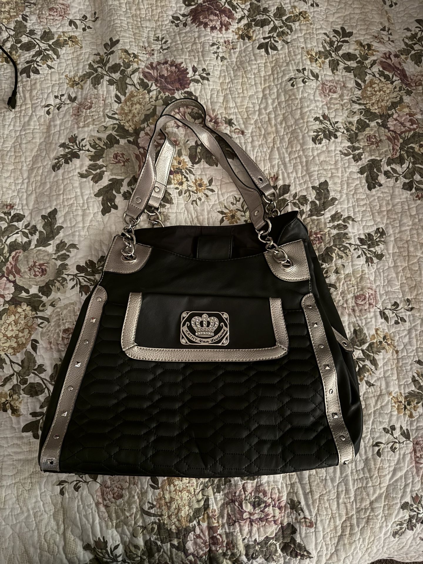 Kathy Van Zeeland black silver big (shoulder bag)