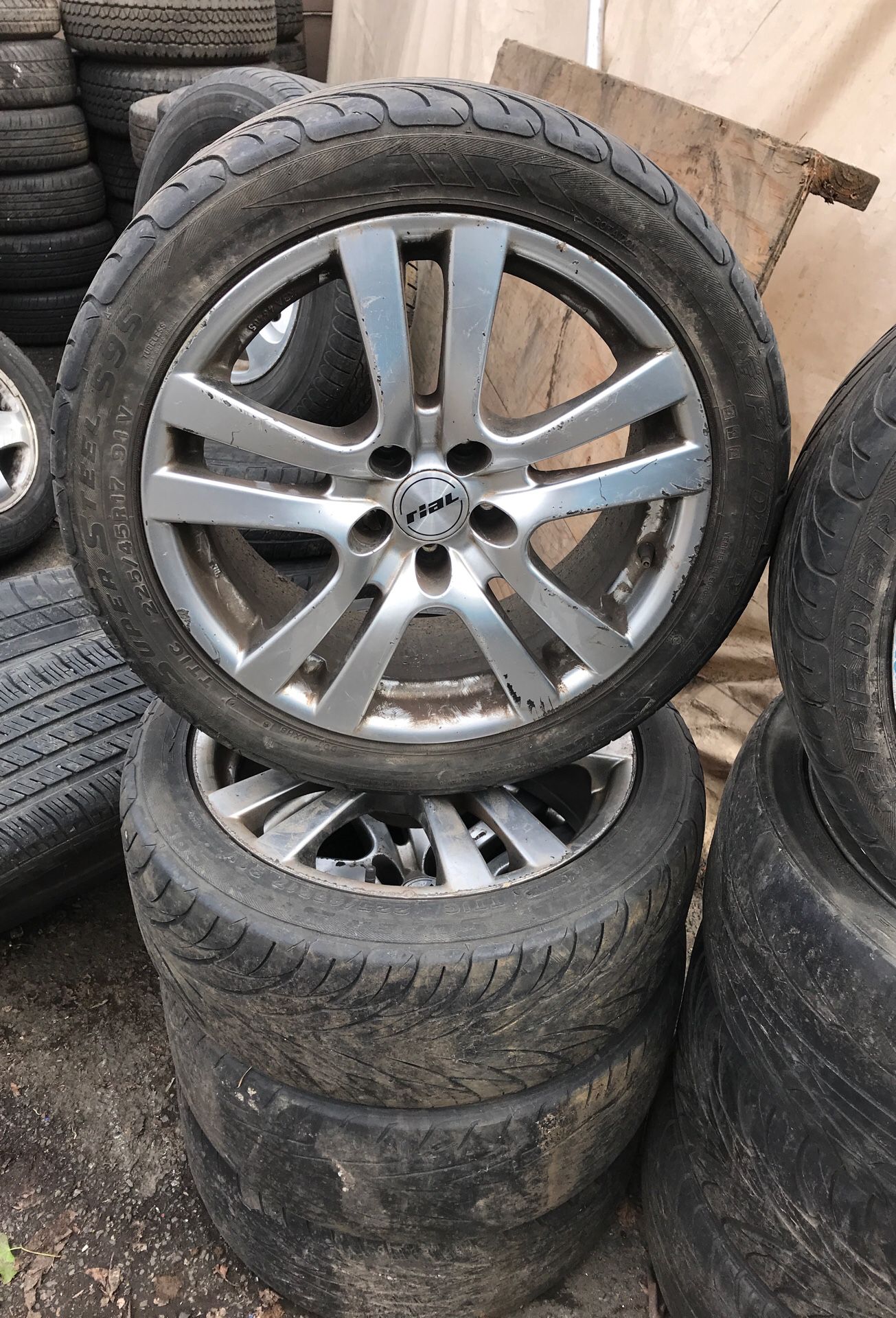 4 17” Rial Wheels / rims alloy 5x4.5 5x114.3 with Tires 225/45/17