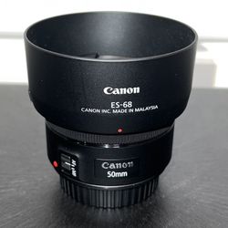 Canon EF 50mm f/1.8 STM Lens + ES-68 Hood + 49mm UV Filter – Portrait Prime