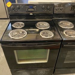 WHIRLPOOL  BLACK COIL TOP OVEN 