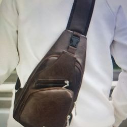 Grey Cross Body Bag With Usb Cord