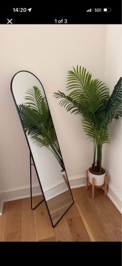 Full Length Mirror Arched Floor Mirror 59x16 Floor Standing Mirror Full Body Mirror Black
