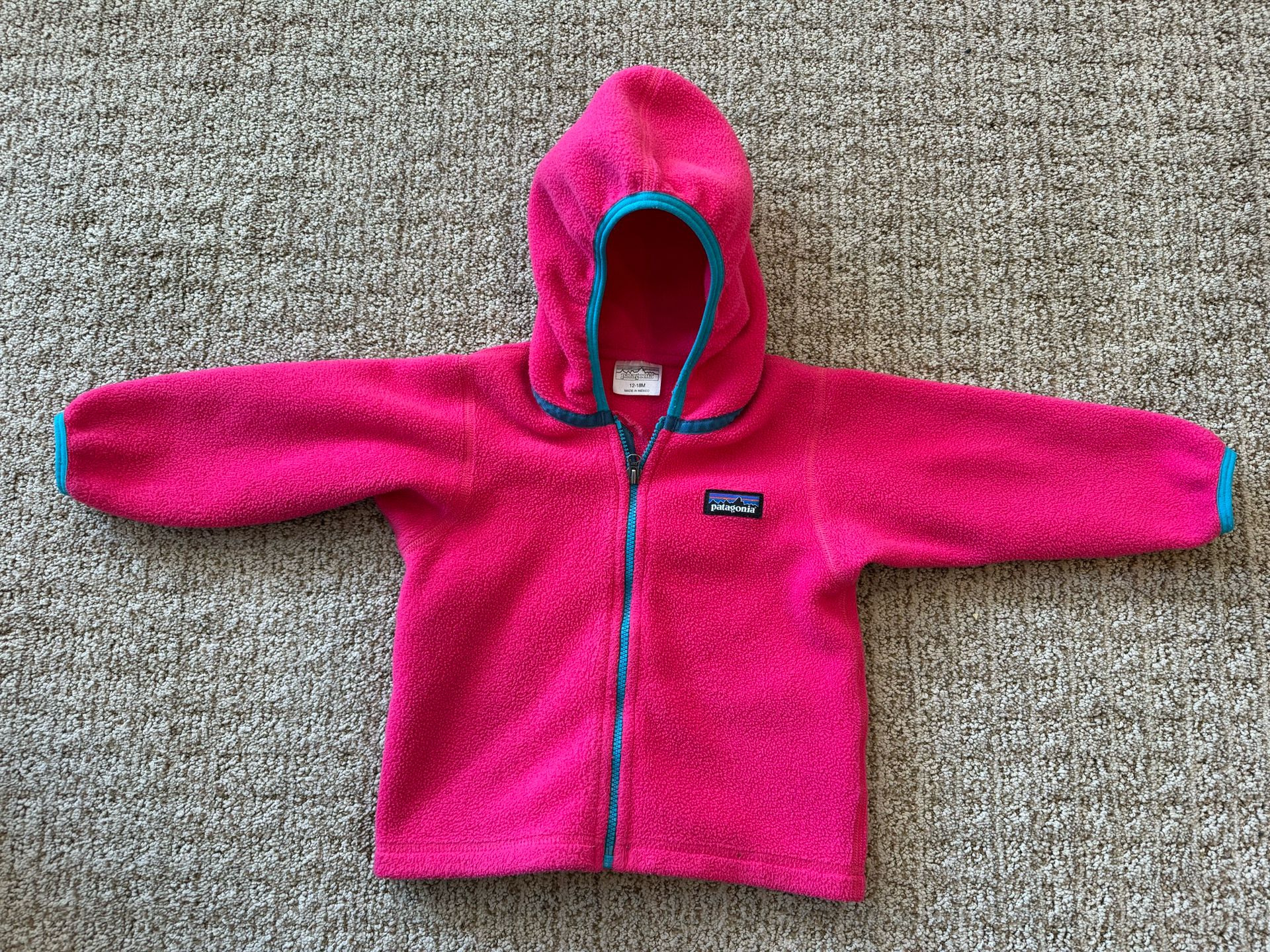 Pink Patagonia 12-18 Month Fleece Jacket