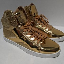 Pastry Pop Tart Glitter High-Top Sneakers  Gold Women's Size 13
