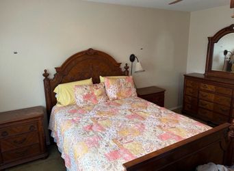 Queen frame bed (not mattress included )