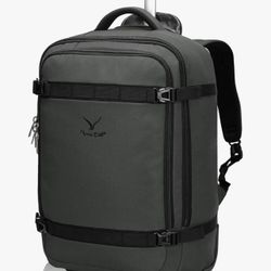 Hynes Eagle Rolling Backpack 42L Backpack with Wheels Airline Approved Carry on Luggage Laptop Travel Backpack for Women Men Grey-2024