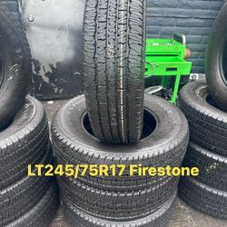 SET OF FOUR USED TIRES FIRESTONE LT 245/75/17
