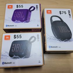 Speaker JBL. Go4 In $55 & Clip5 In $75