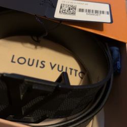 Black & Grey Monogram Louis Vuitton Belt 