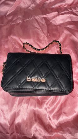Bebe black and gold crossbody purse