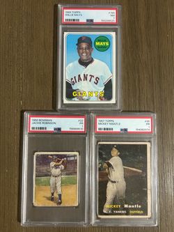 Mickey Mantle/ Jackie Robison & Willie Mays Vintage PSA Lot