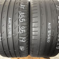 2 Tires 255 35 19 Bridgestone Potenza S001 