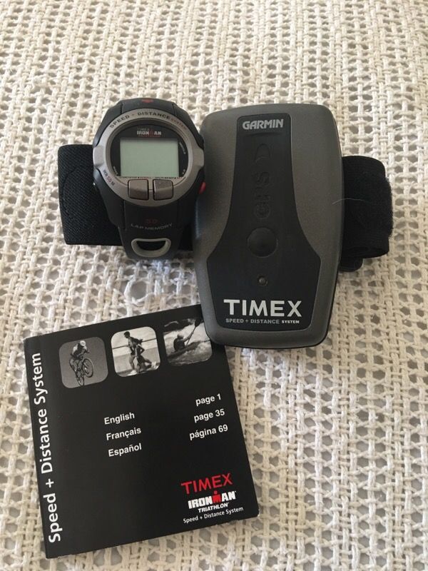 Garmin GPS Timex Time and Distance System Unit Model 850. With Ironman triathlon speed and distance watch.