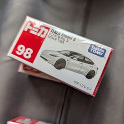 Tesla Model 3 Takara Tomy Toy Car White Color New 
