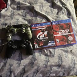 Playstation 4 Controller 2 Controllers And 2 Games