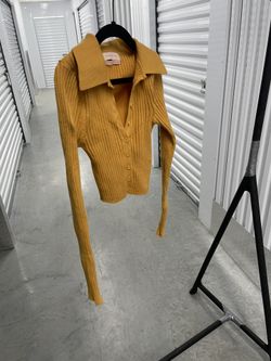 Cropped Long Sleeve Yellow Blouse / Urban Outfitters