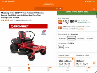 Mustang 42" Zero-Turn Riding Lawn Mower - 22HP Kohler V-Twin - Dual Hydrostatic Drive - Powerful, Fast & Clean Cut
