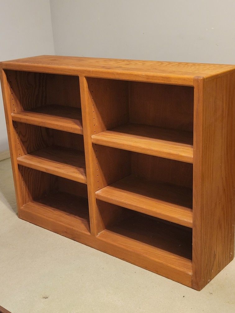 Solid Oak Bookcase, Shelves, Closet. Very Good Quality Made By Orman Grubb