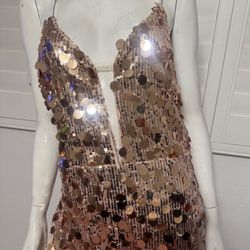 New xxxl gold sequin long evening cocktail dress gown nye party