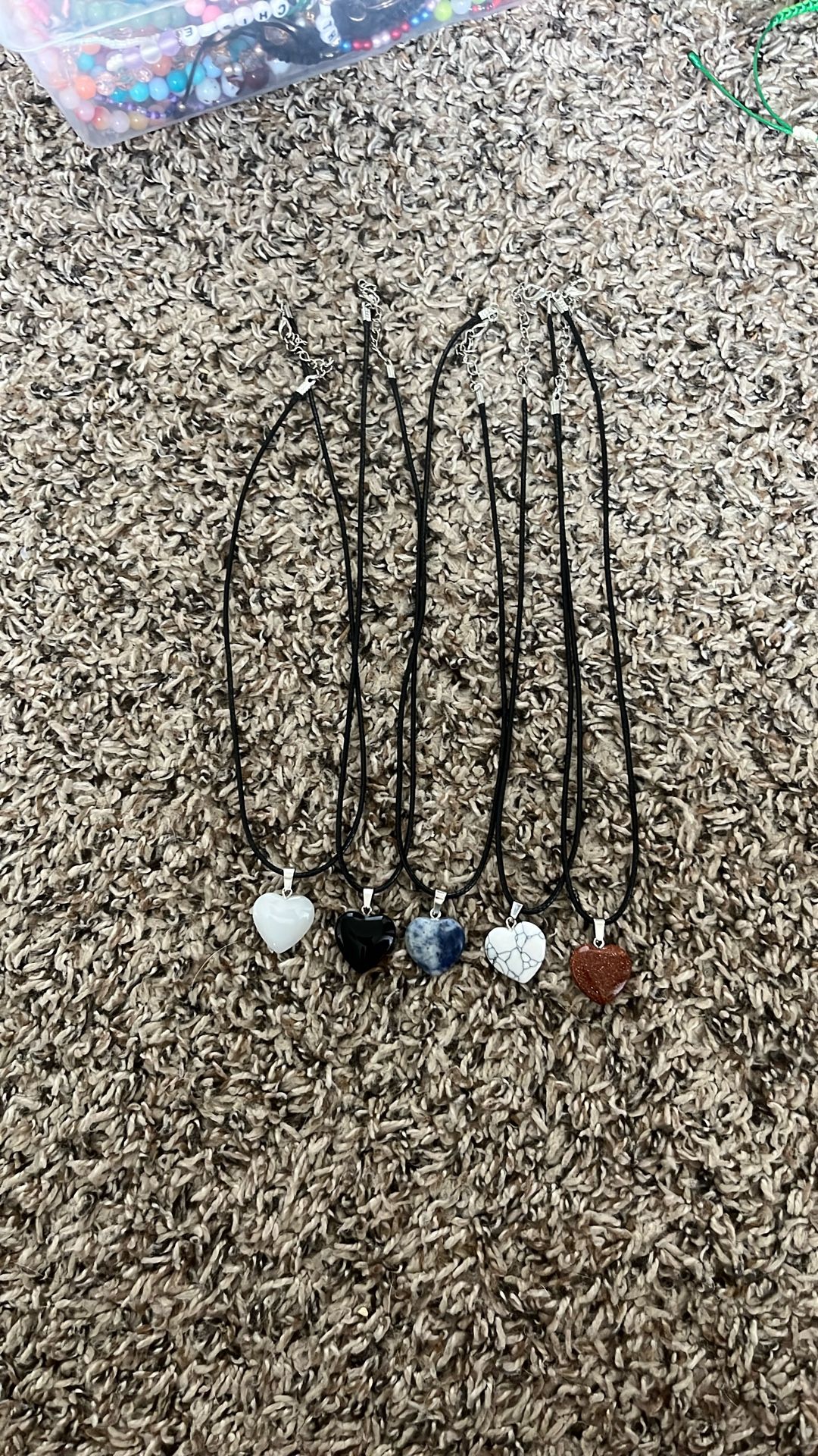Resin Heart Pendant Necklace Lot
