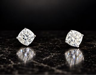 2 Ct Solitaire Lab Created Diamond Earrings Platinum Setting