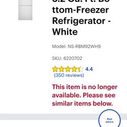 Insignia Fridge with bottom Freezer
