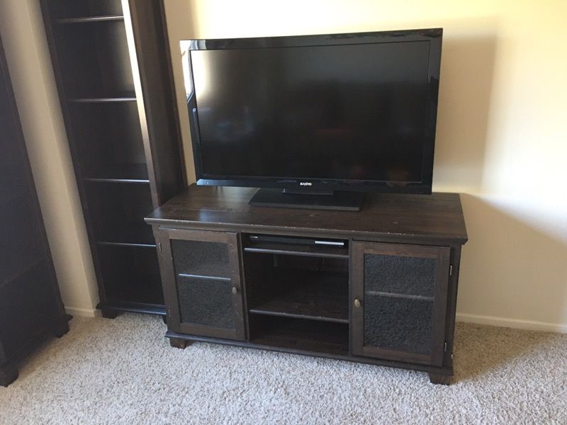 IKEA Markor dark brown wool adjustable shelves tv entertainment center media console