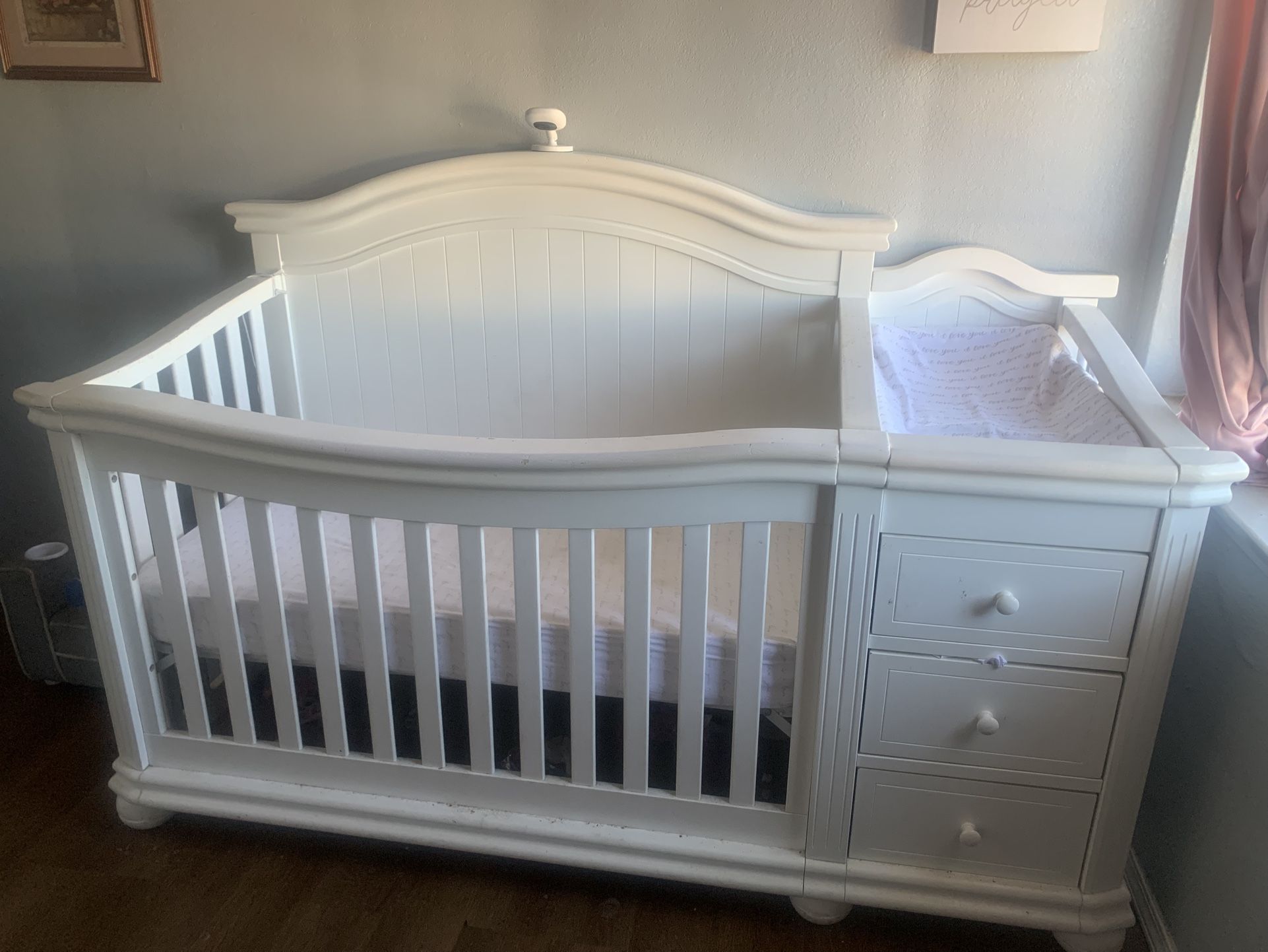 Wood Baby Crib and Changing Table