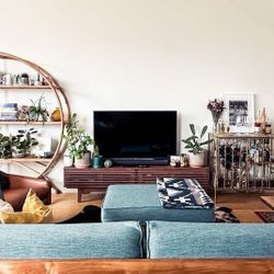 Mid-Century Wooden TV Stand w/ Storage