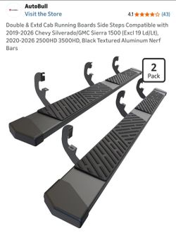 Running board side steps for Gmc Sierra and Chevy Silverado makes and years in photos