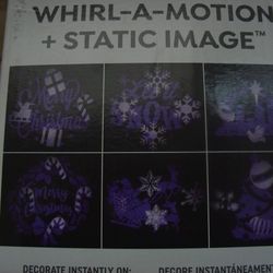 Blue White LED Whirl A Motion Light Show 6 Changeable Slides W/Box Christmas 