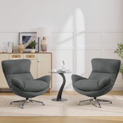 360° Swivel Oversized Accent Chairs Set of 2