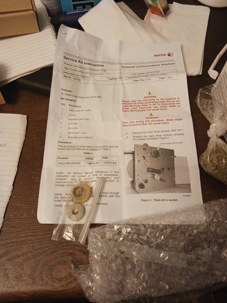 Xerox Fuser Drive Gear Kit