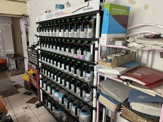 Alliance Mixing Shelf Stocked With Paint (Car Paint)