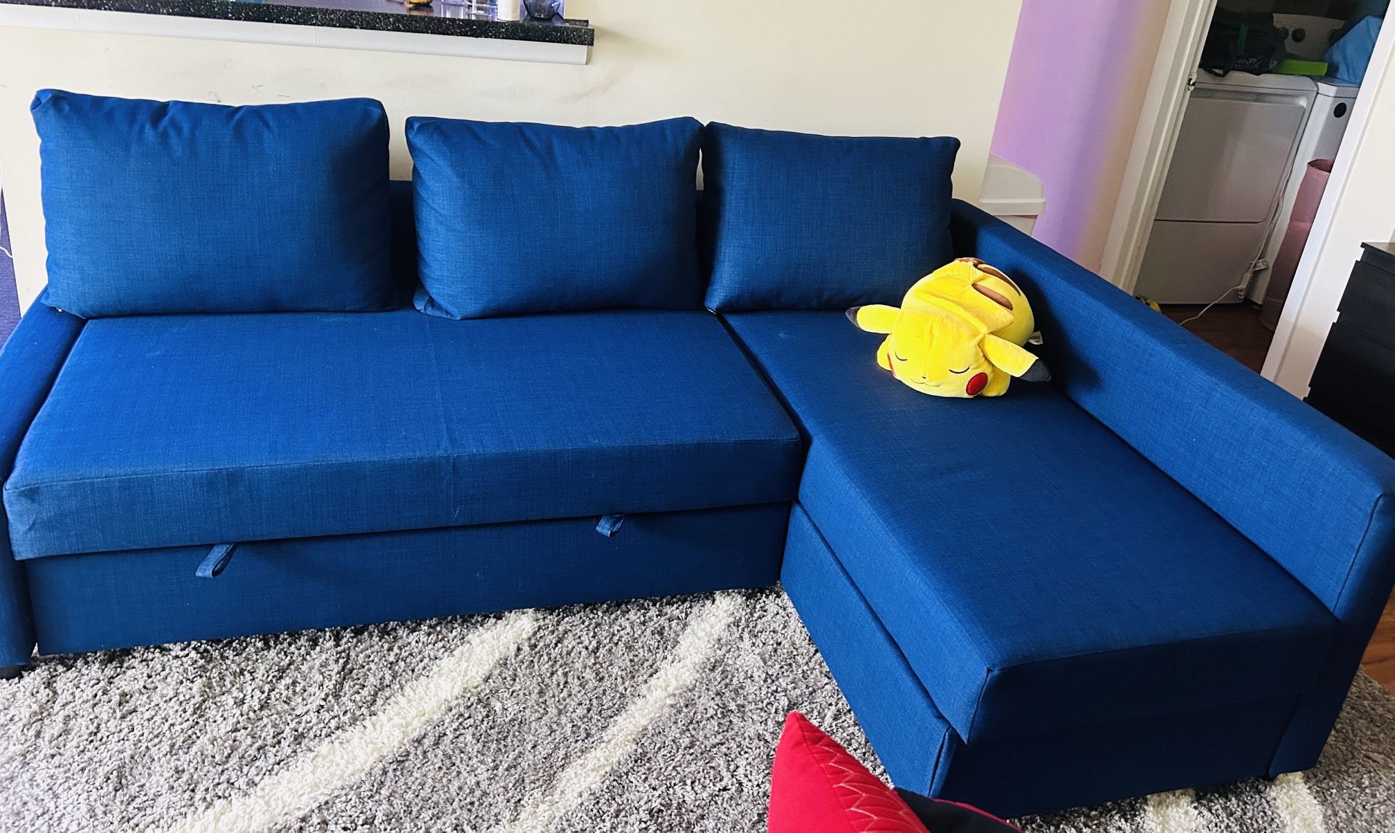 FRIHETEN Sleeper sectional,3 seat w/storage