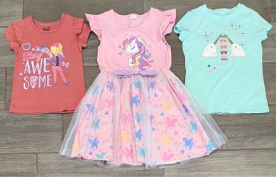 Girls’ Clothing Lot – Size 6/6X–7 (JoJo Siwa, Unicorn Dress, Cat & Jack)
