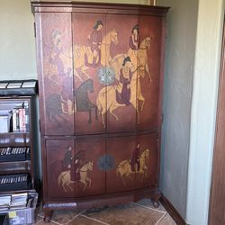 Antique Chinese Hand Painted Armoire