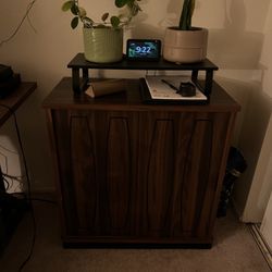 Brown Wood Antique Record Cabinet 