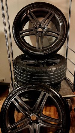 Set of 4 Rims and Tires Size 22 5 bolt(small bolt pattern)