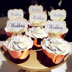 Brand New Elegant Gold Wedding Cake Top 