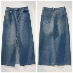 denim long skirt size Medium