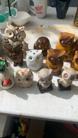 16 Pieces Owl Lot Bird Decor Figurines 